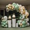 Avocado Green White Gold Balloons Garland Arch Kit, 117Pcs Sage Green Latex Balloons Different Sizes 18 12 10 5 Inch for Birthday Baby Shower Gender Reveal Wedding Party Decoration (Avocado Green)